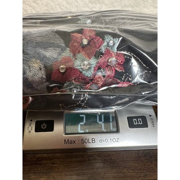 VTG + DENIM & CO Jacket Women Sz 2X Embroidered Embellished Dark Cottagecore - Picture 8 of 8